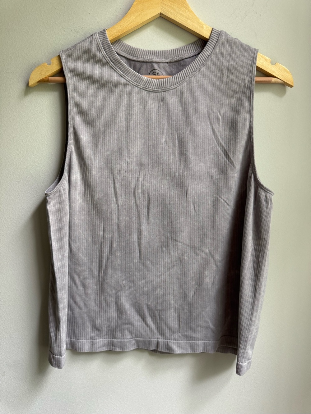 Sage Ribbed Tank Top - Light Gray Workout Gym Fit Fitness Minimal